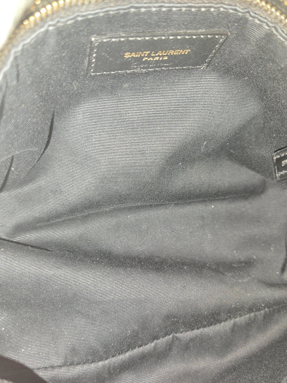 Saint Laurent Quilted Denim Shoulder Bag with Gold Chain and Tan Leather Pad - Picture 6 of 9